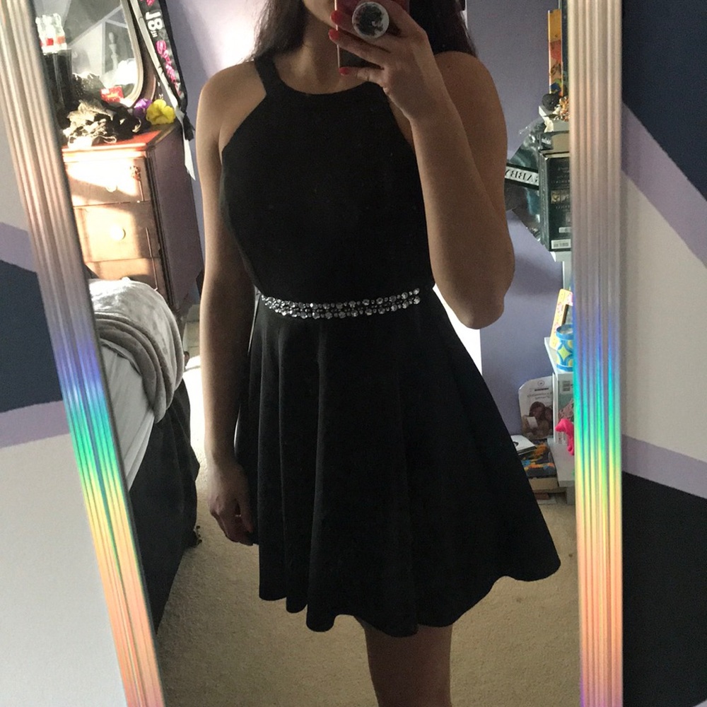 Black Flowy Homecoming Dress